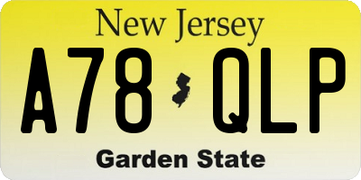 NJ license plate A78QLP