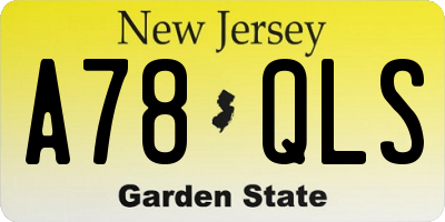 NJ license plate A78QLS