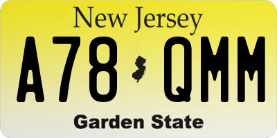 NJ license plate A78QMM