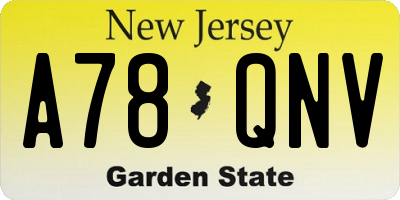 NJ license plate A78QNV