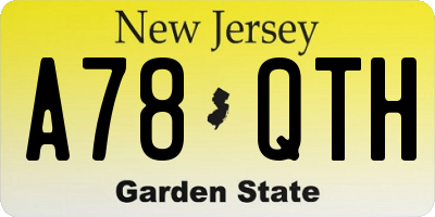 NJ license plate A78QTH