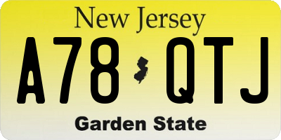 NJ license plate A78QTJ