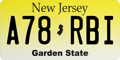NJ license plate A78RBI