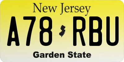 NJ license plate A78RBU