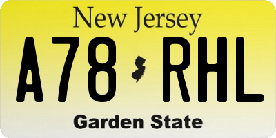 NJ license plate A78RHL