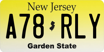NJ license plate A78RLY