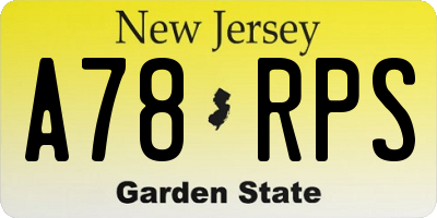 NJ license plate A78RPS