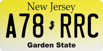 NJ license plate A78RRC