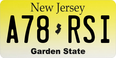 NJ license plate A78RSI