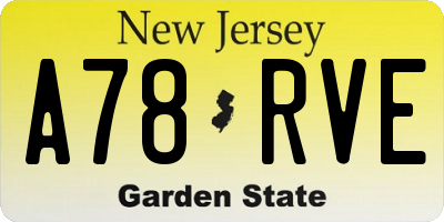 NJ license plate A78RVE