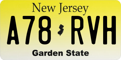 NJ license plate A78RVH