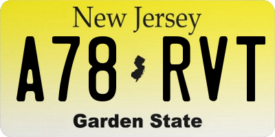 NJ license plate A78RVT