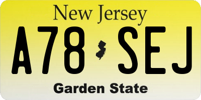 NJ license plate A78SEJ