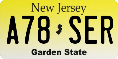 NJ license plate A78SER