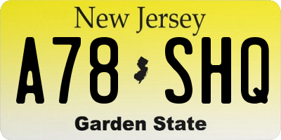 NJ license plate A78SHQ