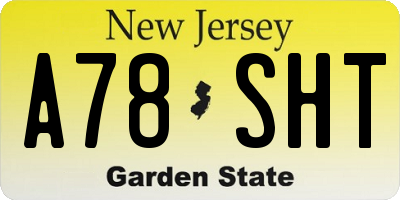 NJ license plate A78SHT