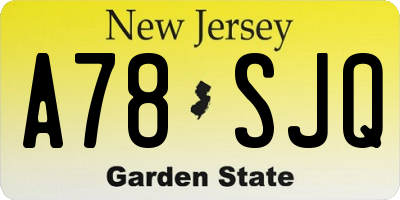 NJ license plate A78SJQ