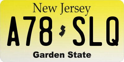 NJ license plate A78SLQ