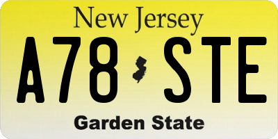 NJ license plate A78STE