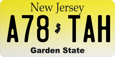 NJ license plate A78TAH