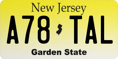 NJ license plate A78TAL