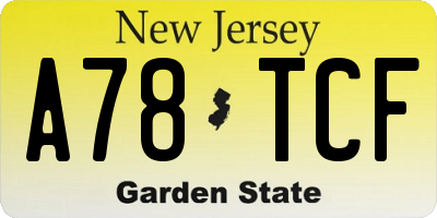 NJ license plate A78TCF