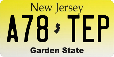 NJ license plate A78TEP
