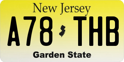 NJ license plate A78THB