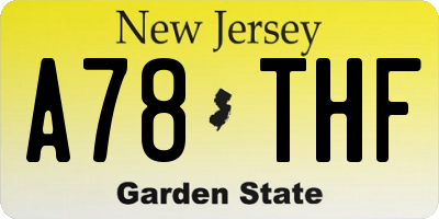 NJ license plate A78THF