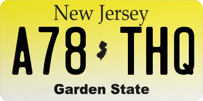 NJ license plate A78THQ