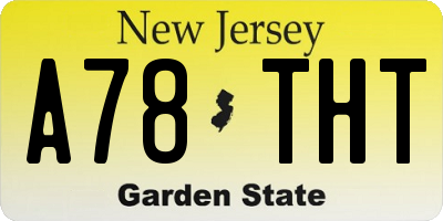 NJ license plate A78THT