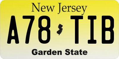 NJ license plate A78TIB