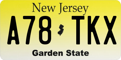 NJ license plate A78TKX