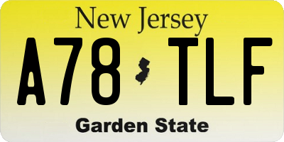NJ license plate A78TLF
