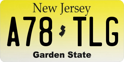 NJ license plate A78TLG