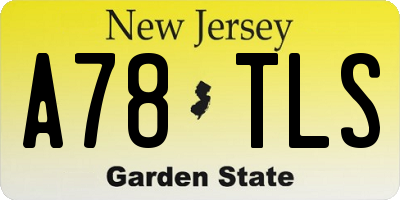 NJ license plate A78TLS