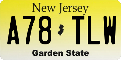 NJ license plate A78TLW