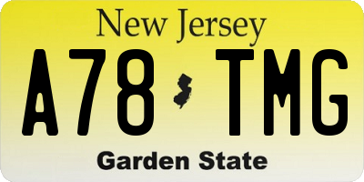 NJ license plate A78TMG