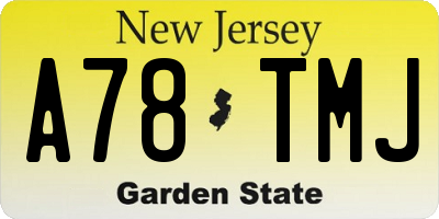 NJ license plate A78TMJ