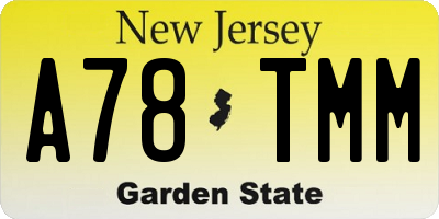 NJ license plate A78TMM