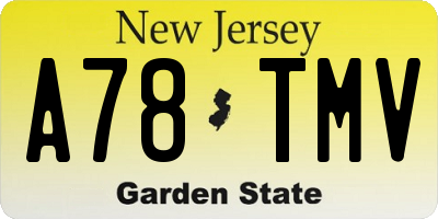 NJ license plate A78TMV
