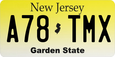 NJ license plate A78TMX