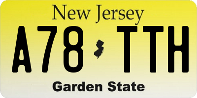 NJ license plate A78TTH