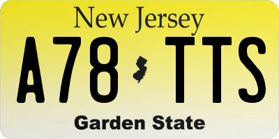 NJ license plate A78TTS