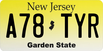 NJ license plate A78TYR