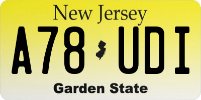 NJ license plate A78UDI