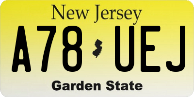 NJ license plate A78UEJ