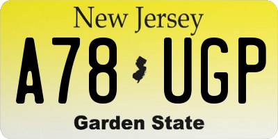 NJ license plate A78UGP