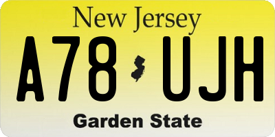 NJ license plate A78UJH