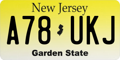 NJ license plate A78UKJ